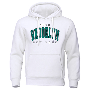 Brooklyn ใหม่ York เสื้อฮู้ดโอเวอร์ไซส์ของผู้ชายเสื้อผ้าคอกลมลายสีพื้นเสื้อแฟชั่นสำหรับผู้ชาย - Product Image 1