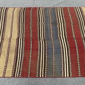 Turkish Vintage Kilim Accent Rug 3.3x4.6 ft, <b>Red</b> Floral Rug <b>Wool</b> - Product Image 3