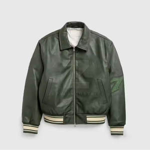 Chaqueta de bombardero de cuero para hombre, ropa de abrigo, chaqueta de invierno de talla grande para hombre adulto - Product Image 1