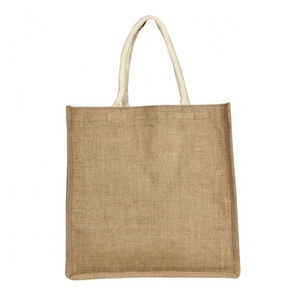 Bolsa de Compras de Yute de Algodón Ecológica Reutilizable con Logotipo Personalizado Impreso, Impresión Serigráfica Natural - Product Image 1