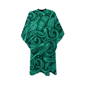 Capes de salon de beauté et de barbier personnalisables, entièrement imprimées, grandes tailles, confortables, imperméables, recyclables, fabriquées en nylon et polyester - Product Image 1