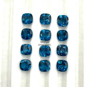 8mm Londres Bleu Topaze Coussin Coupe Pierres Précieuses Perles pour la Fabrication de Bijoux Topaze Naturelle À Facettes De Grossiste Indien En Vrac - Product Image 2