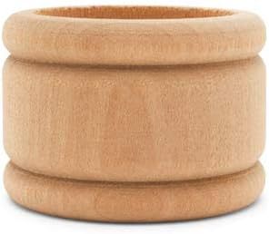 Lot de 6 ronds de serviette en bois vintage, 1 à 3/4 pouces, ronds de serviette en bois inachevés pour cadeau de pendaison de crémaillère - Product Image 3