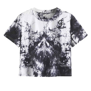 T-shirt haut court pour femme le plus récent conçu de la collection Grace pour l'été Patches personnalisés décorés avec un trou - Product Image 1