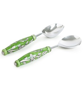 Vente directe d'usine de longue durée outil de cuisine utile fourchette à salade et cuillère serveur Logo personnalisé ensemble d'ustensiles de service pour le dîner - Product Image 1