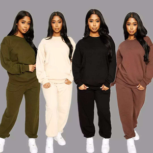 Logotipo personalizado al por mayor 100% de algodón de manga larga de invierno de las mujeres de 2 piezas Jogger sudadera pantalones de chándal sudaderas con capucha y pantalones conjunto - Product Image 6