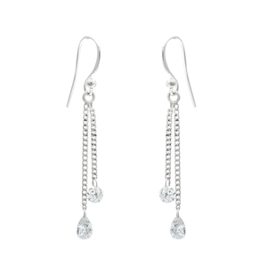 Nouvelle arrivée Design de luxe 925 argent Sterling blanc zircon cubique jolies boucles d'oreilles pour femme filles bijoux faits à la main inde - Product Image 4