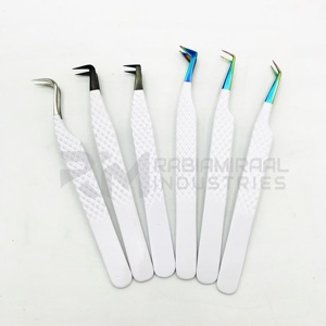 RMI, producto de la mejor calidad, punta de Plasma múltiple personalizada y Punta de Plasma negra y pinzas para pestañas de Color recubiertas de polvo blanco, juego de 6 uds. - Product Image 3