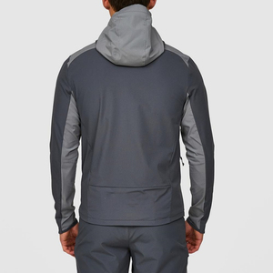 Nueva sudadera cortavientos transpirable con capucha y cremallera reflectante con logotipo personalizado, chaqueta con capucha tejida de talla grande para hombre - Product Image 3