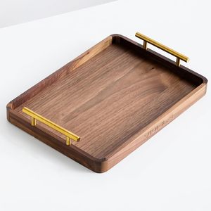 Plateau de service moderne en bois avec poignées, idéal pour le petit-déjeuner, le café, les collations, les fêtes, les mariages et la décoration intérieure – Vente chaude - Product Image 6