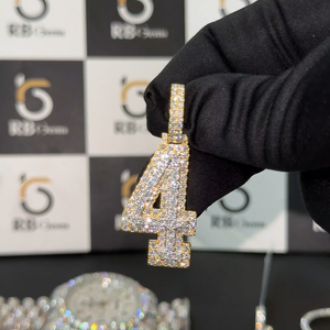 RB Gems - Colgante de Diamante Cultivado en Laboratorio con Corte Brillante, Certificado IGI, Chapado en Oro de 14K, Estilo Iced, Clásico, Unisex, Regalo de Joyería - Product Image 1