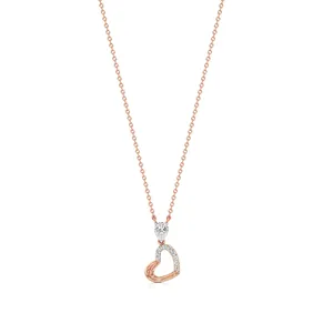 Collier avec pendentif en forme de petit cœur Aurelia serti de diamants - Product Image 4