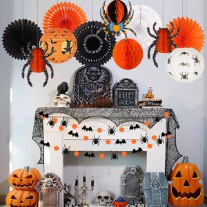 <span class=keywords><strong>Feliz</strong></span> Halloween Banner Colgante Linterna Calabaza Panal para Halloween Cumpleaños Decoración para el hogar Suministros para fiestas Accesorios - Product Image 6