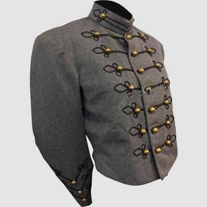 Veste militaire en laine ardoise et noire - Product Image 3