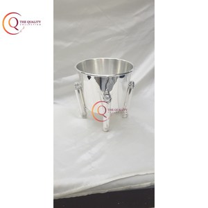 Enfriador de vino de diseño de logotipo personalizado de cubo de hielo de metal de níquel y plata Premium para fiestas para almacenamiento de champán y vino - Product Image 2