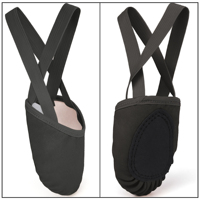 Sepatu Senam Ritmik Sepatu Balet Lembut Desain Setengah Sol dengan Tali Elastis Bagian Atas Kulit Asli Lapisan Katun Sepatu Tari Optimal