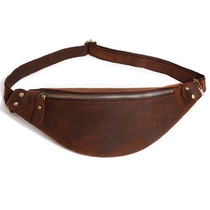 Waist Leather Bag Men Vintage Waterproof Crossbody Chest Waist <b>Pack</b> Bag for Outdoor Travel - Product Image 5