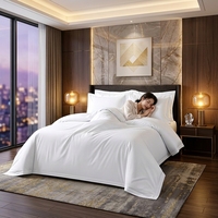 Prix d'usine, draps d'hôtel personnalisés King Queen 80S 400TC, blanc uni, 100% coton