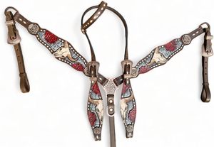 ชุดบังเหียนและสายรัดอกม้าหนังแท้และโลหะ รุ่น Kaamkaaj KKJ01 พร้อมหัวเข็มขัดปลดเร็ว ขนาดปกติ เหมาะสำหรับผู้เริ่มต้นขี่ม้า - Product Image 3