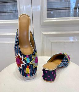 Sandalias DE TRABAJO bordadas a mano para mujer, zapatos y accesorios disponibles en tallas personalizadas de la <span class=keywords><strong>India</strong></span>, el mejor producto - Product Image 6