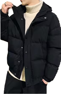 Chaqueta acolchada para hombre, abrigo de burbujas acolchado personalizado OEM, chaqueta de plumón de pato acolchada con capucha, chaqueta de burbujas de invierno brillante de dos tonos para hombre - Product Image 2