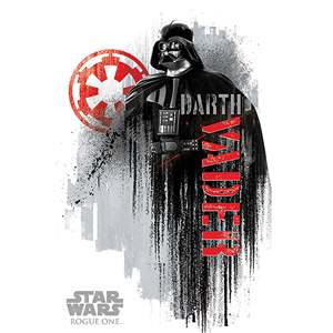 Camiseta promocional de Rogue One, una historia de Star Wars, con diseño grunge de Darth Vader - Product Image 1
