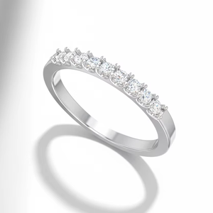 14K Gold & Natural Diamond Pristine 9 <b>Stone</b> Bands For Wedding Party Anniversary Gift Romantic Celebrations - Product Image 1