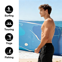 Planche à pagaie gonflable (SUP) à motif de glace craquelée avec accessoires complets - Ultra-stable pour le surf, le yoga, la pêche