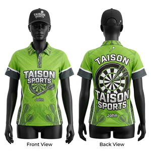 Women <b>Dart</b> Jersey 180 GSM Moisture Wicking Interlock Fabric Green Grey Sleeve Panels Custom Sublimated Team Logo - Product Image 1