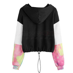 Nueva llegada al por mayor de alta calidad logotipo personalizado impresión peso ligero 2023 mujeres Crop Top Sudadera con capucha - Product Image 2