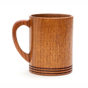 แก้วน้ำไม้เนื้อแข็งพรีเมียม ทำด้วยมือจากไม้โอ๊คธรรมชาติ แก้วสไตล์วินเทจ สำหรับนมและกาแฟ  ภาชนะครัวรักษ์โลก - Product Image 1