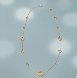 Collier en argent multi-formes et multi-tones fait à la main de 22 pouces avec placage or 18 carats, collier à porter tous les jours, cadeau pour un anniversaire - Product Image 4