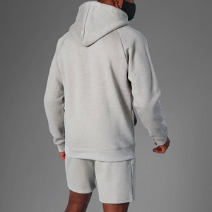 Comfortable Plus Size Hoodie and Matching Shorts <b>Set</b> 100% Cotton Quick Dry Fabric for Gym Sports Casual Wear Men's - Product Image 2