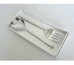 Ensemble de serveurs à salade en acier inoxydable de style élégant, personnalisé pour les occasions de mariage, ustensiles de cuisine d'hôtel, couverts au meilleur prix - Product Image 1