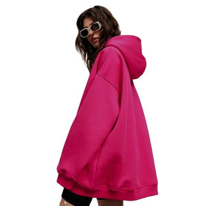 Nueva llegada 2025 sudaderas con capucha de hombro caído de gran tamaño para mujer 100% algodón polar pulóver sudaderas diseño invierno Tops - Product Image 2