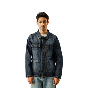 Camisas de Mezclilla para Hombre al por Mayor, Color Sólido, Secado Rápido, 100% Algodón, Estilo Safari Casual con Cuello Alto y Manga Larga para Otoño - Product Image 1