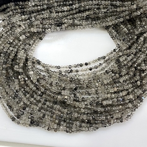 Perles en forme de rondelle à facettes noires de bonne qualité perles en gros de rutile naturel pour la fabrication de bijoux - Product Image 1