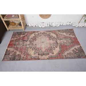 Tapis en laine vintage de grande surface rouge beige patchwork 9x12 rectangle de 10mm d'épaisseur pour l'entrée de la chambre de l'adolescent soutenu en latex - Product Image 3