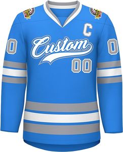 Poliéster de alta calidad Diseño libre Jersey de hockey sobre hielo Impresión por sublimación Logotipo bordado Uniforme de hockey sobre hielo personalizado - Product Image 1