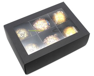 Adornos navideños ecológicos de papel Mache de 8 cm Decoraciones festivas para árboles - Product Image 5