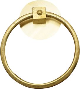 Aldaba de puerta con forma de anillo de lujo nórdico, aldaba de puerta antioxidante antirrobo, accesorios de puerta de Metal antiguo con acabado plateado - Product Image 6