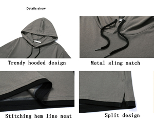 Vente en gros Streetwear Style Hip Hop T-shirt homme à manches courtes 100% coton coupe ample T-shirt imprimé pour hommes avec capuche - Product Image 6