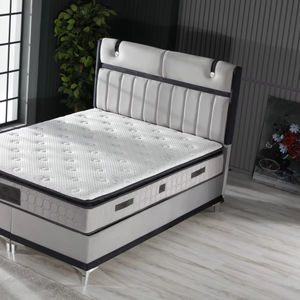 Cama moderna tapizada en gris con patas de acero Diseño elegante y marco duradero tipo 3 - Product Image 1