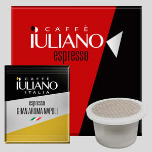 Capsules compatibles Caffè Iuliano Espresso Gran Aroma Napoli, paquet de 100, café torréfié doux Arabica et Robusta - Product Image 1