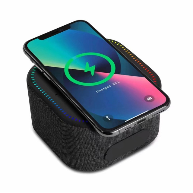 2 in 1 Portable Bluetooth Speakers with Wireless Charging Exclusive Multifunction Phone Charger Portable Blue Tooth Speaker