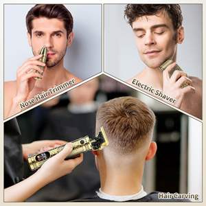 Tondeuse à barbe sans fil rechargeable pour homme, rasoir à grille, tondeuse à barbe à lame en T à écartement zéro, tondeuse à poils de nez et à bords, étanche IPX7 - Product Image 1
