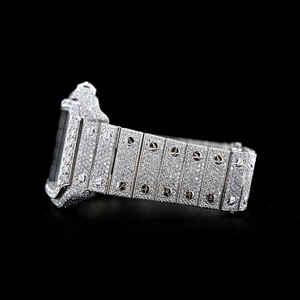 Luxury Men's <b>Mechanical</b> Hip Hop <b>Watch</b> Customizable Full White VVS Moissanite Diamond Analog Display Antique Sport Style - Product Image 3