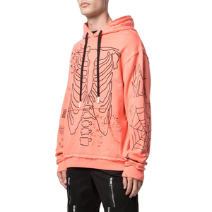 Sweat à capuche streetwear d'hiver uni en molleton 100% coton, logo personnalisé, coupe oversize à épaules tombantes, sérigraphie, effet vieilli, 380g - Product Image 4