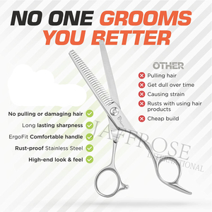Ciseaux amincissants de cheveux de salon professionnel Lames en acier inoxydable extrêmement tranchantes pour coupe fine Outil de beauté de mouvement lisse durable - Product Image 5