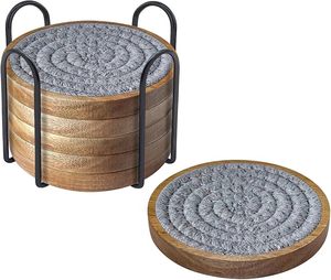 Latest Design Breaded Cotton Rope and Wooden <b>Table</b> <b>Coaster</b> for Wedding Birthday Parties Banquets Decoration Beaded <b>Table</b> <b>Coaster</b> - Product Image 1